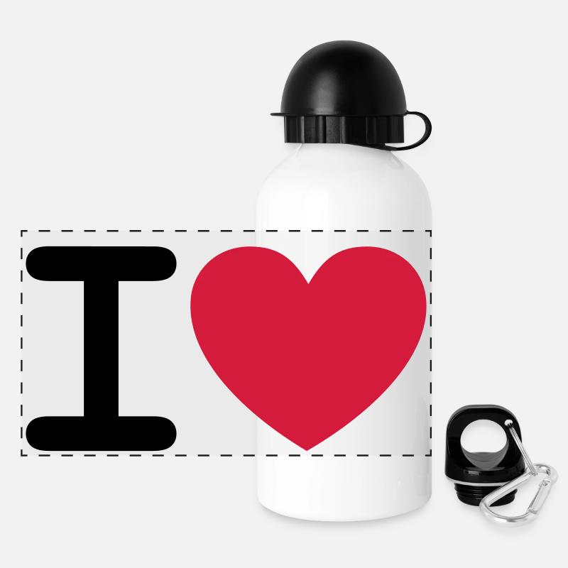 I * heart * - Gourde panoramique avec couvercle 500 ml - blanc