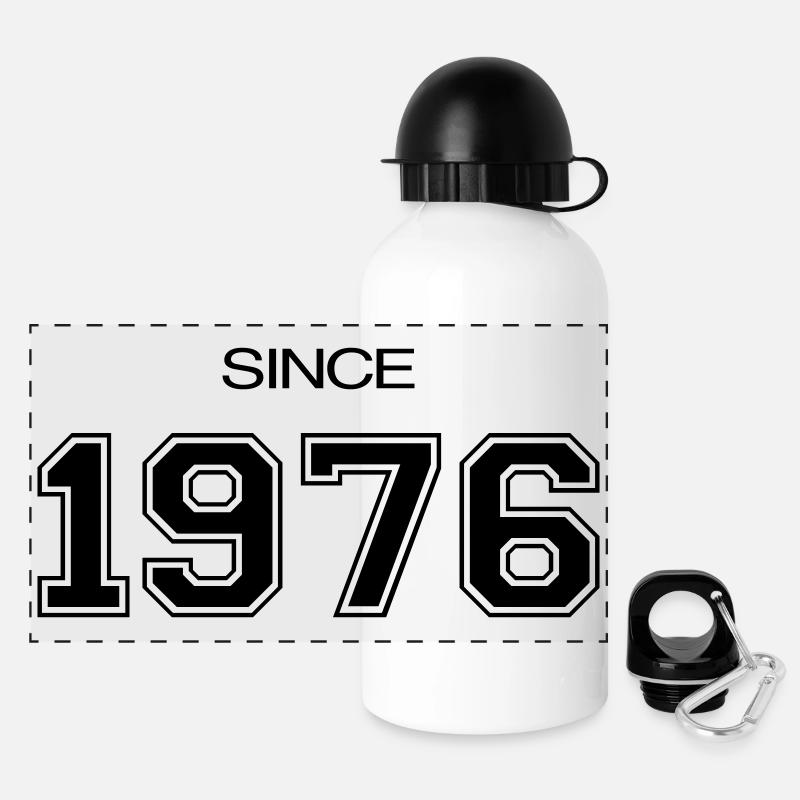 Birthday Gift 1976 - Panoramic Thermal Bottle with Lid 500 ml - white