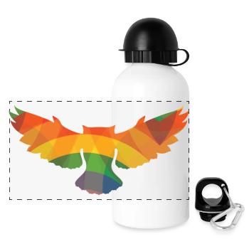 Colored OWL - Panoramic Thermal Bottle with Lid 500 ml - white - Front