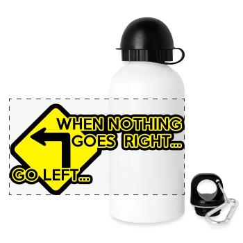 When nothing goes right, go left! - Panoramic Thermal Bottle with Lid 500 ml - white - Front