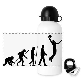 evolution_basketball_102012_a_1c - Panorama Trinkflasche mit Deckel 500 ml - Weiß - Vorne