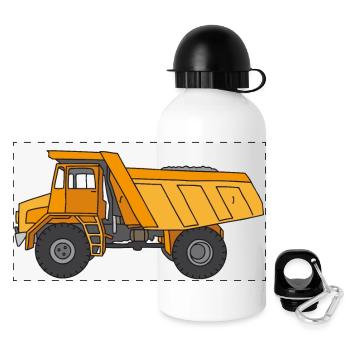camion à benne basculante ou semi-remorque - Gourde panoramique avec couvercle 500 ml - blanc - Devant
