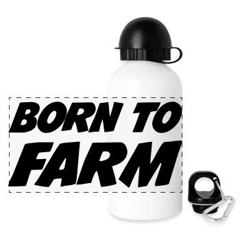 Born to Farm - Gourde panoramique avec couvercle 500 ml - blanc - Devant