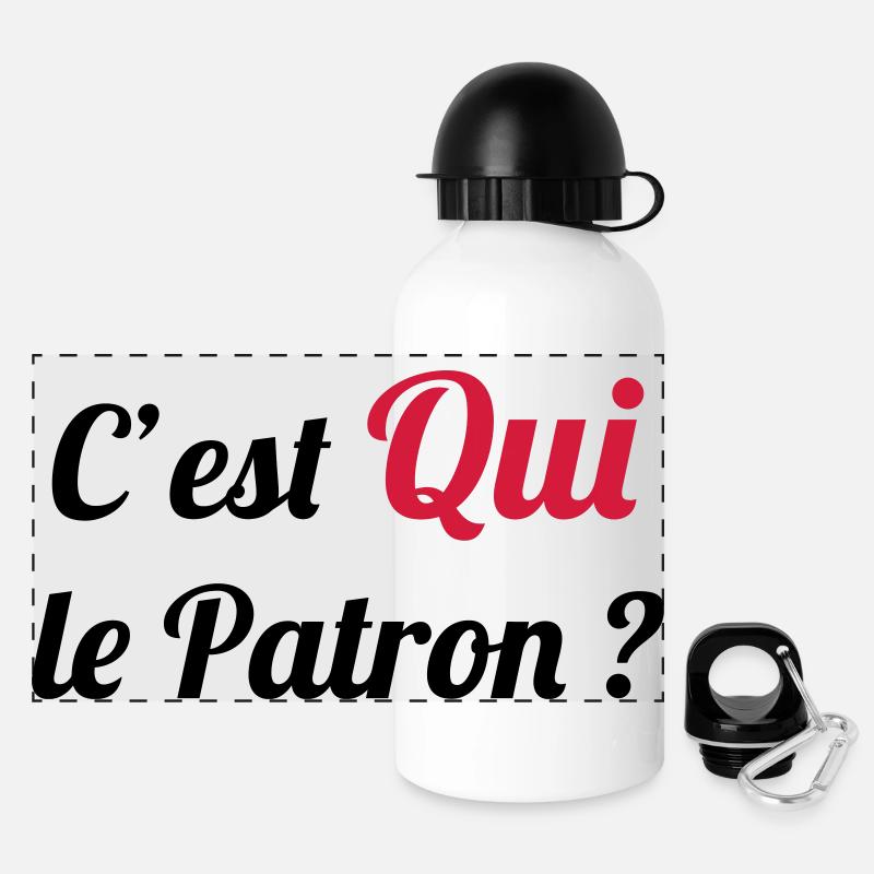 c'est QUI le Patron ? - Panoramic Thermal Bottle with Lid 500 ml - white