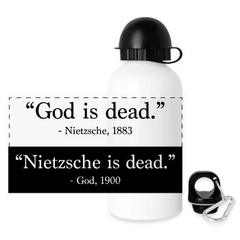 God is Dead - Nietzsche is dead - Gourde panoramique avec couvercle 500 ml - blanc - Devant