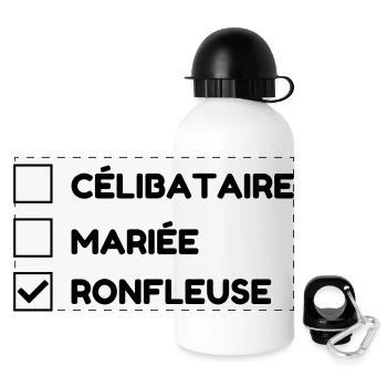 Ronfler / Ronfleur / Ronfleuse / Ronflement - Gourde panoramique avec couvercle 500 ml - blanc - Devant