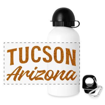 Écriture rustique de Tucson, Arizona - Gourde panoramique avec couvercle 500 ml - blanc - Devant