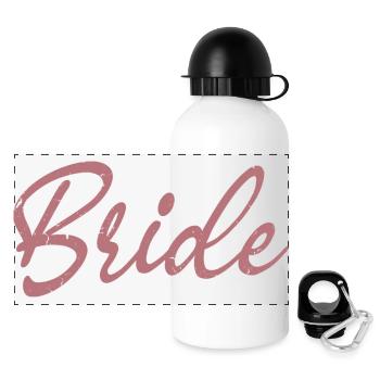 Braut Passende Verlobung Braut Dusche Hochzeit - Panorama Trinkflasche mit Deckel 500 ml - Weiß - Vorne