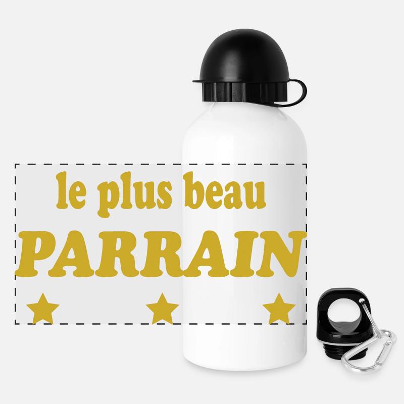 Der schönste PATENONKEL - Panorama Trinkflasche mit Deckel 500 ml - Weiß