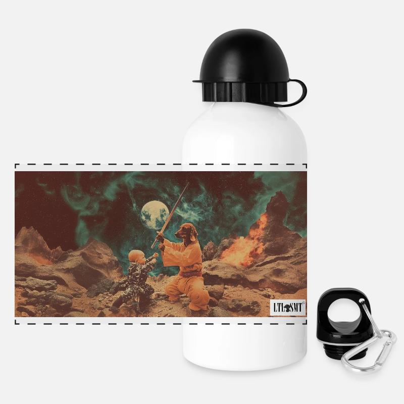 Combat de l’Univers - Gourde panoramique avec couvercle 500 ml - blanc