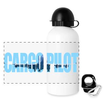 Cargo pilot - Panorama Trinkflasche mit Deckel 500 ml - Weiß - Vorne