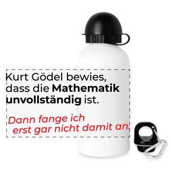 Mathematik unvollständig - Panorama Trinkflasche mit Deckel 500 ml - Weiß - Vorne