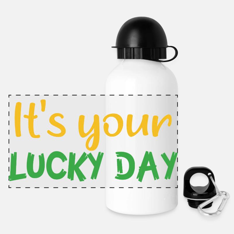 It´s your lucky day - Panorama Trinkflasche mit Deckel 500 ml - Weiß