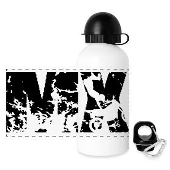 Classic MX Motocross Design – Power & Style - Panoramic Thermal Bottle with Lid 500 ml - white - Front