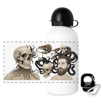 THE DAMNED #2 - dark hell - Panoramic Thermal Bottle with Lid 500 ml - white - Front