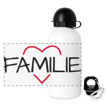 Family Heart Gift Love - Panoramic Thermal Bottle with Lid 500 ml - white - Front