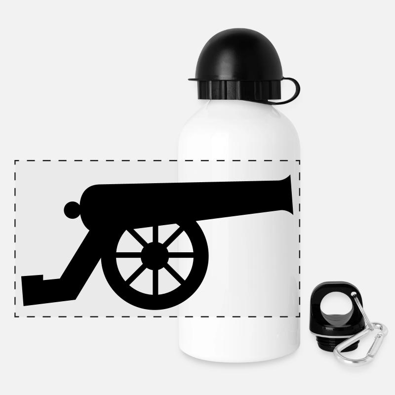 Kanonen - Panorama Trinkflasche mit Deckel 500 ml - Weiß