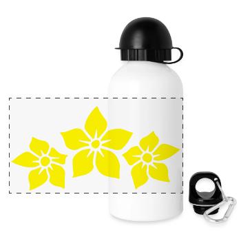 Jasmine flower 3 - Panoramic Thermal Bottle with Lid 500 ml - white - Front