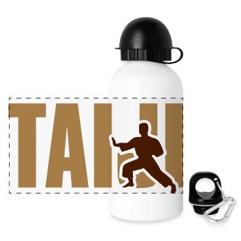 Taiji Tai Chi - Panorama Trinkflasche mit Deckel 500 ml - Weiß - Vorne