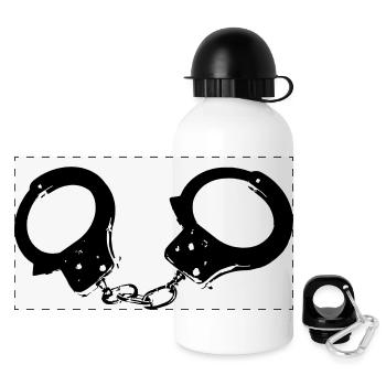 handschellen - Panorama Trinkflasche mit Deckel 500 ml - Weiß - Vorne