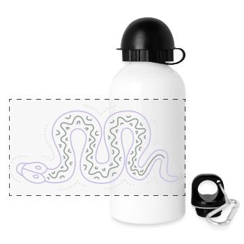 snake - Panorama Trinkflasche mit Deckel 500 ml - Weiß - Vorne