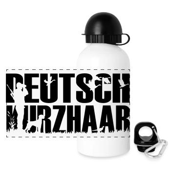 Jagdhund Deutsch Kurzhaar - Panorama Trinkflasche mit Deckel 500 ml - Weiß - Vorne