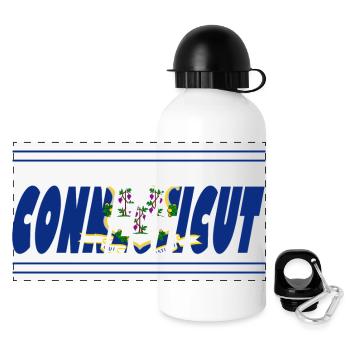 Connecticut Fierté Drapeau Bleu - Gourde panoramique avec couvercle 500 ml - blanc - Devant