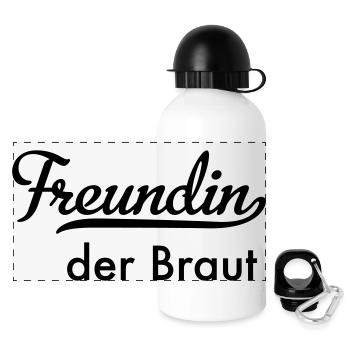Freundin der Braut - Panorama Trinkflasche mit Deckel 500 ml - Weiß - Vorne