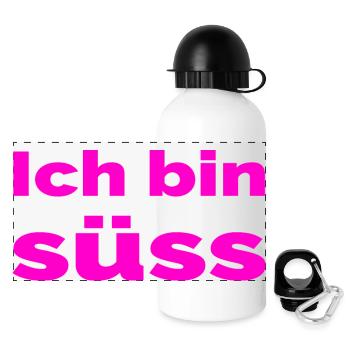 Süss - Panorama Trinkflasche mit Deckel 500 ml - Weiß - Vorne