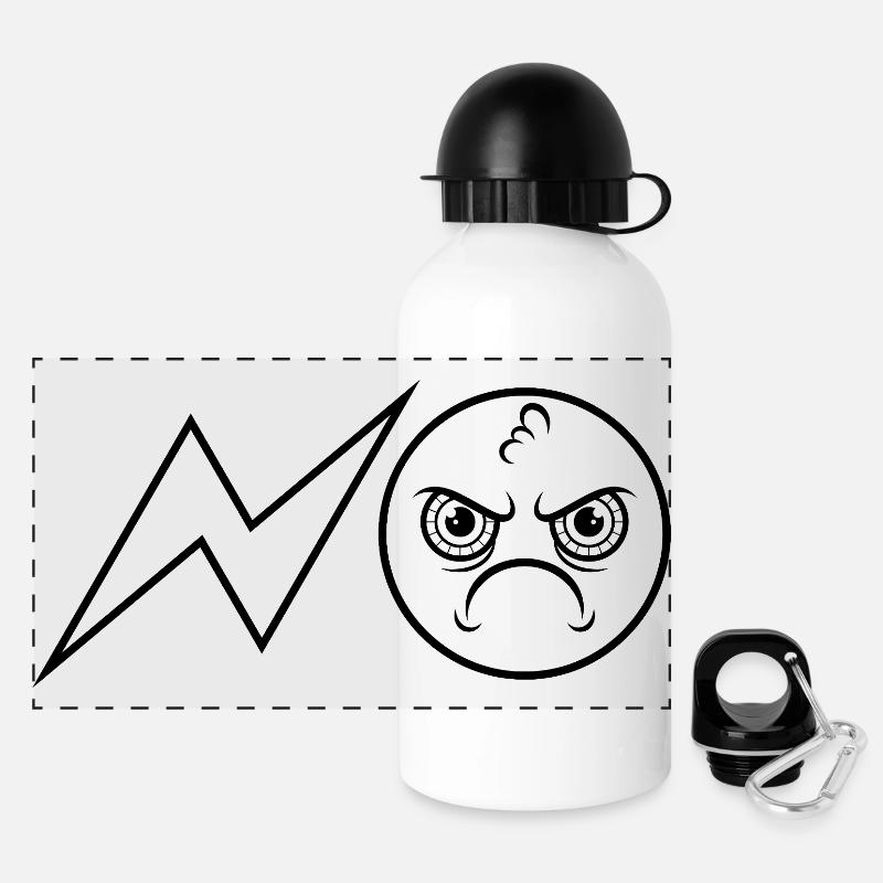 NO / Nope / No / Never / No - Panoramic Thermal Bottle with Lid 500 ml - white