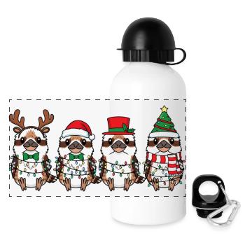 Le Père Noël Hans rieur - Gourde panoramique avec couvercle 500 ml - blanc - Devant