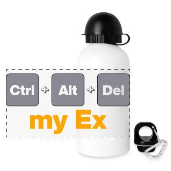Ctrl Alt Supprimer mon ex pour les gamers et les geeks, Split - Gourde panoramique avec couvercle 500 ml - blanc - Devant