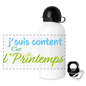 Es ist Frühling - Panorama Trinkflasche mit Deckel 500 ml - Weiß - Vorne