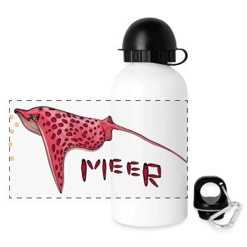  Stachelrochen  - Panorama Trinkflasche mit Deckel 500 ml - Weiß - Vorne