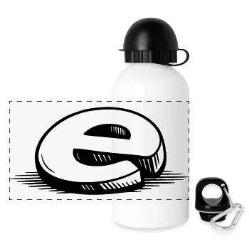 Headphone silhouette in a circle - Panoramic Thermal Bottle with Lid 500 ml - white - Front