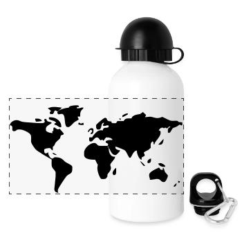 worldmap - Panoramic Thermal Bottle with Lid 500 ml - white - Front