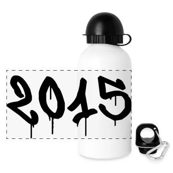 annee_2015 - Panoramic Thermal Bottle with Lid 500 ml - white - Front