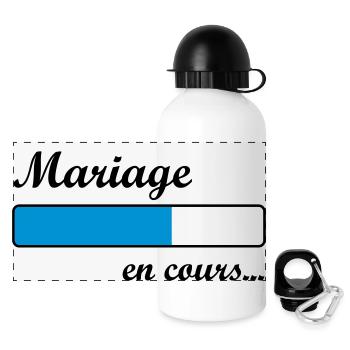 Mariage en cours ... - Gourde panoramique avec couvercle 500 ml - blanc - Devant