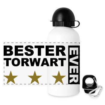 Bester Torwart - V2 - Panorama Trinkflasche mit Deckel 500 ml - Weiß - Vorne