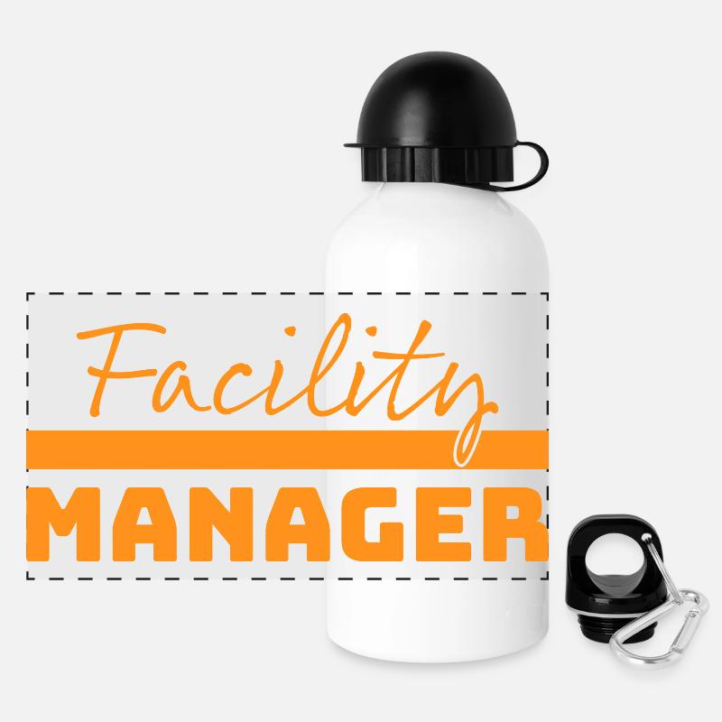 Tshirt Facility Manager orange - Panorama Trinkflasche mit Deckel 500 ml - Weiß