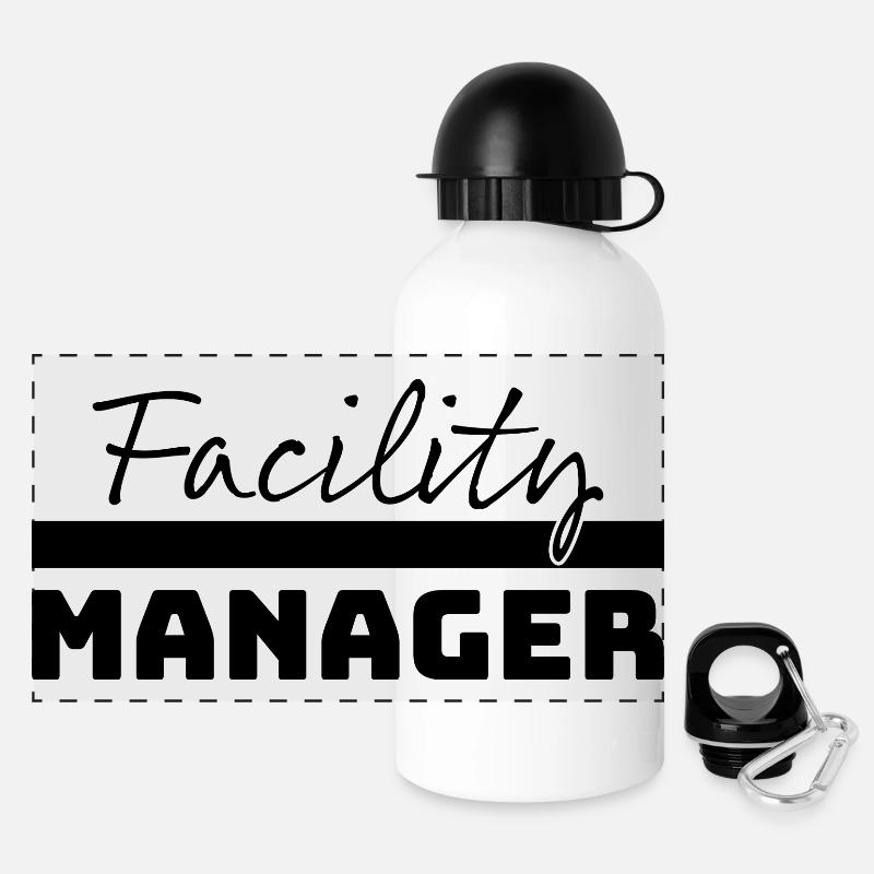 Tshirt Facility Manager noir - Gourde panoramique avec couvercle 500 ml - blanc