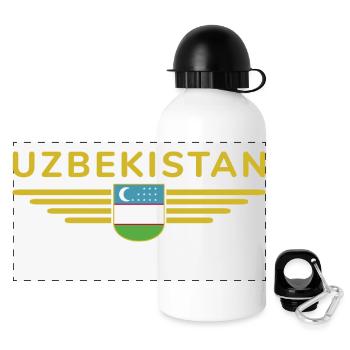T-shirt de l’Ouzbékistan – Fierté et culture - Gourde panoramique avec couvercle 500 ml - blanc - Devant