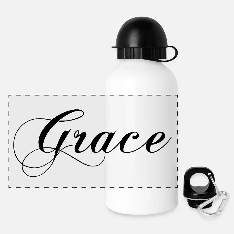 Grace, mugs and bags with personalized name - Panoramic Thermal Bottle with Lid 500 ml - white