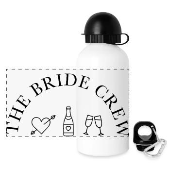 The Bride Crew- Heart, Sparkling Wine, Glass - Panoramic Thermal Bottle with Lid 500 ml - white - Front