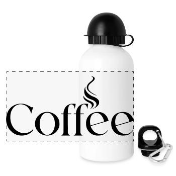 Coffee - Panorama Trinkflasche mit Deckel 500 ml - Weiß - Vorne