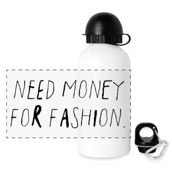 Need Money For Fashion Gen Z Saying - Panoramic Thermal Bottle with Lid 500 ml - white - Front