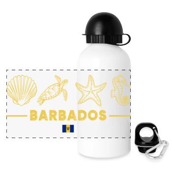 Barbados Beach Motifs Gold - Panoramic Thermal Bottle with Lid 500 ml - white - Front