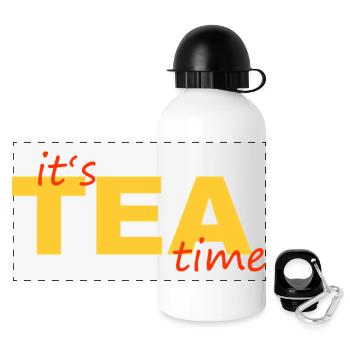 TEA TIME - Panorama Trinkflasche mit Deckel 500 ml - Weiß - Vorne