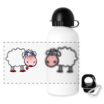 Sheep / Sheep | Pun - Panoramic Thermal Bottle with Lid 500 ml - white - Front