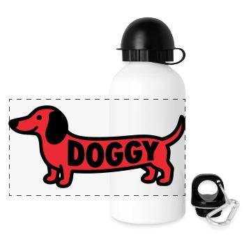 Dachshund Dog Doggy Saying Red - Panoramic Thermal Bottle with Lid 500 ml - white - Front
